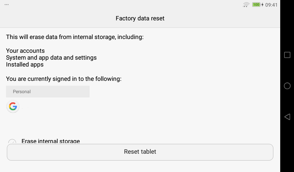 Сброс настроек